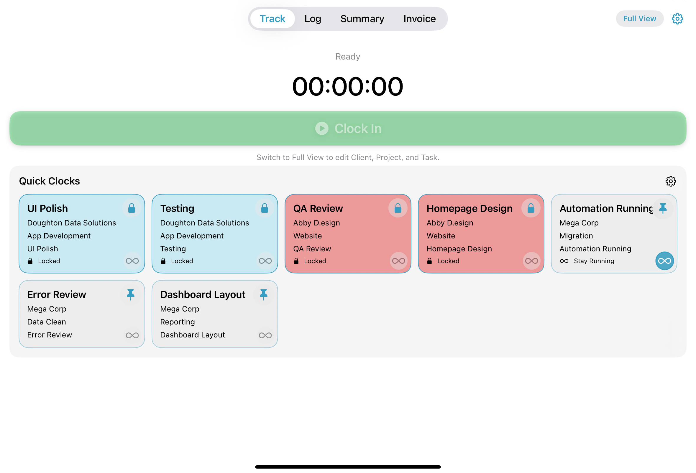 iPad Quick Clock screenshot