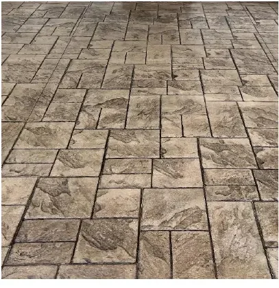 Notched Ashlar Olde English Slate stamped concrete pattern
