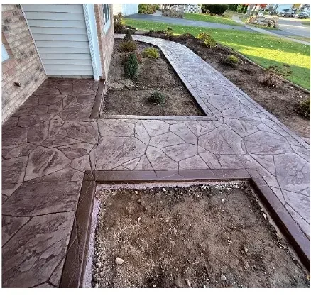 Large Random Flagstone stamped concrete pattern