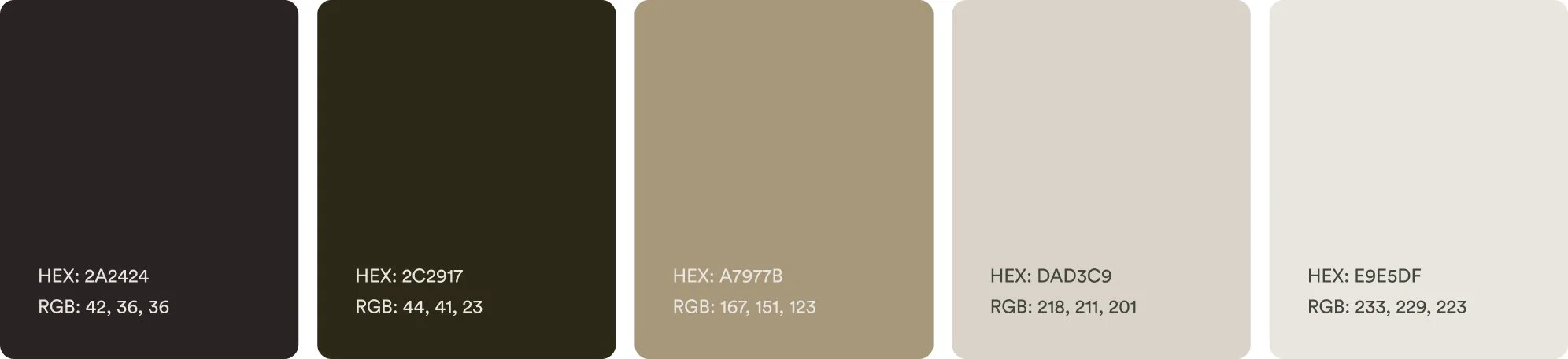 Evening Cue's color palette