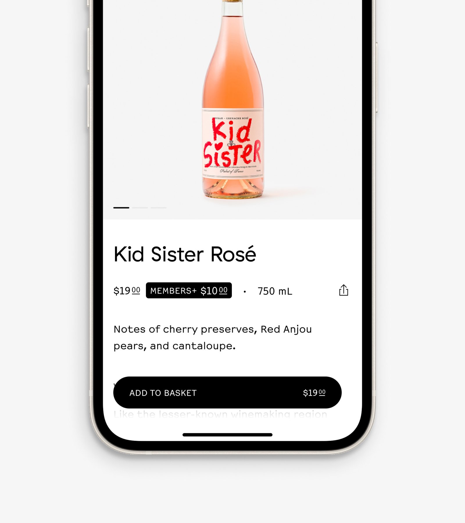 A product detail page in Foxtrot's app featuring a Member+ specially priced item.