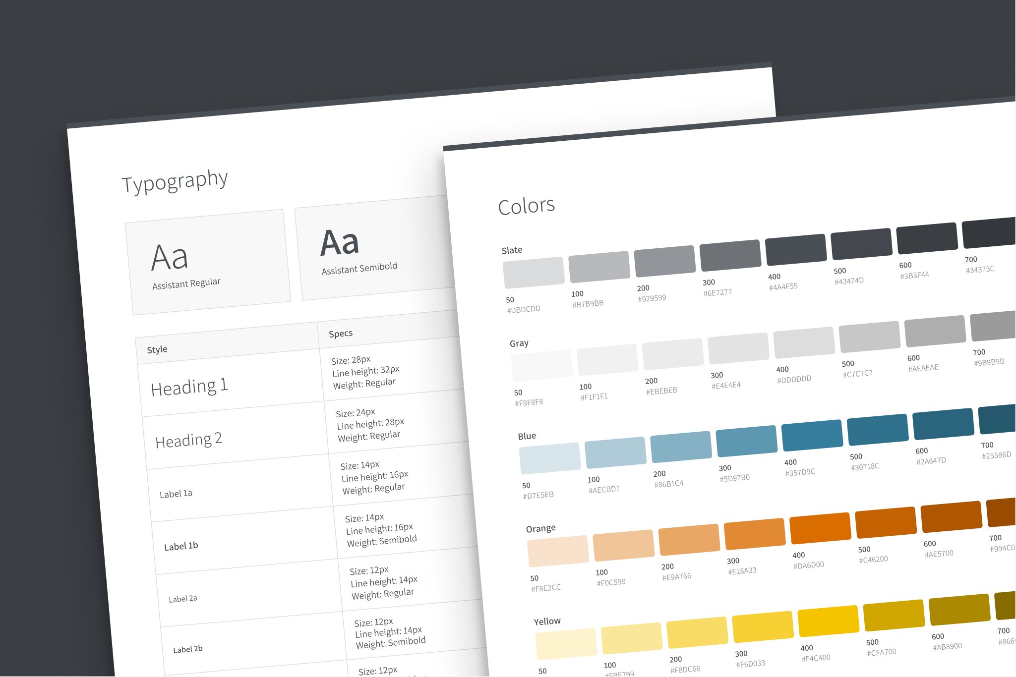 The Book Specification Repository's typography and color selection.