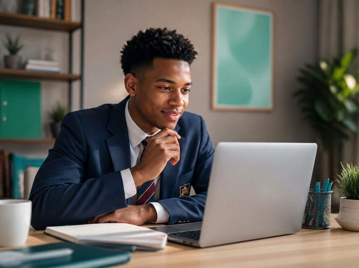 Young person accessing online career guidance on a laptop