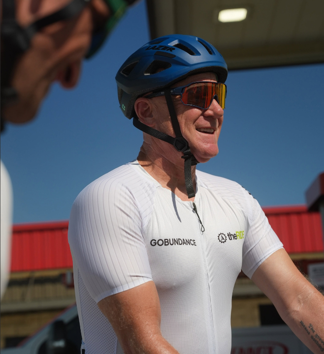 Pat Hiban smiling during theRide