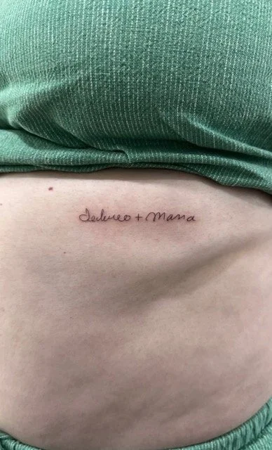 Handwritten Names fine-line tattoo