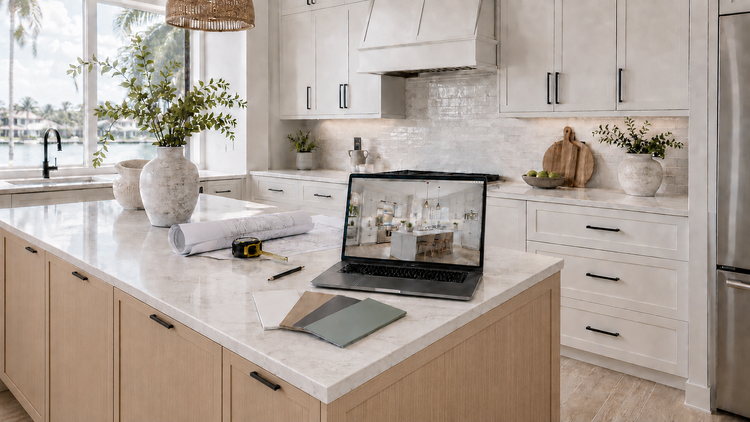 Largo Florida kitchen with online 3D cabinet design, plans and cabinet finish samples