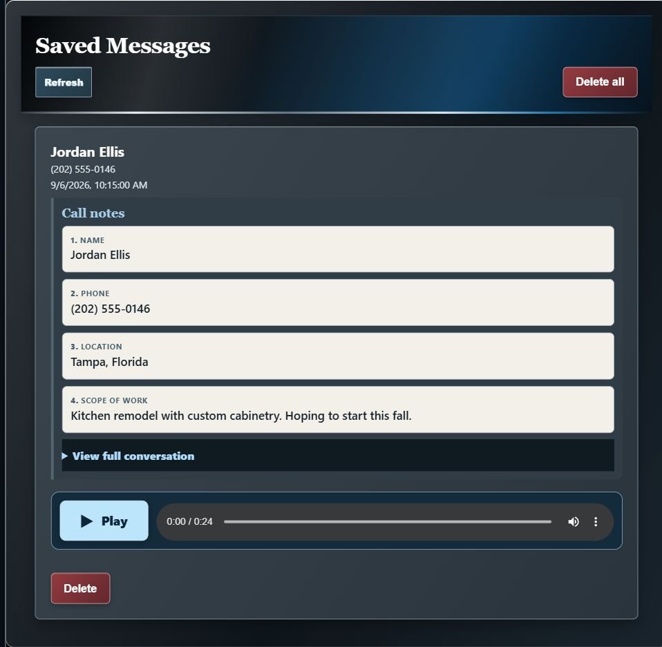 AnswerCraft AI receptionist caller details