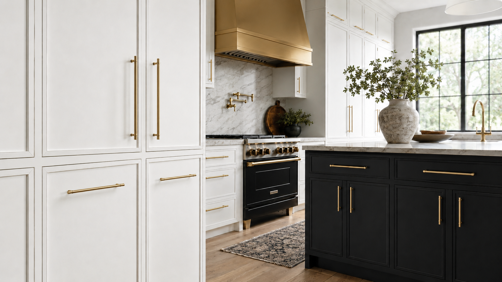 Black and white Slim Shaker RTA kitchen cabinets