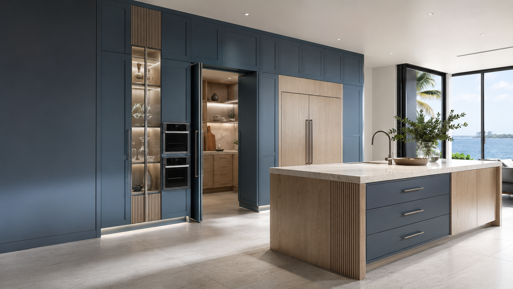 Architectural luxury kitchen cabinetry with integrated appliances and refined finish transitions