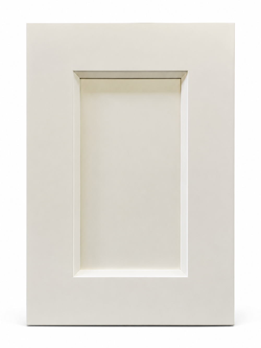 Antique White cabinet door corner profile close-up