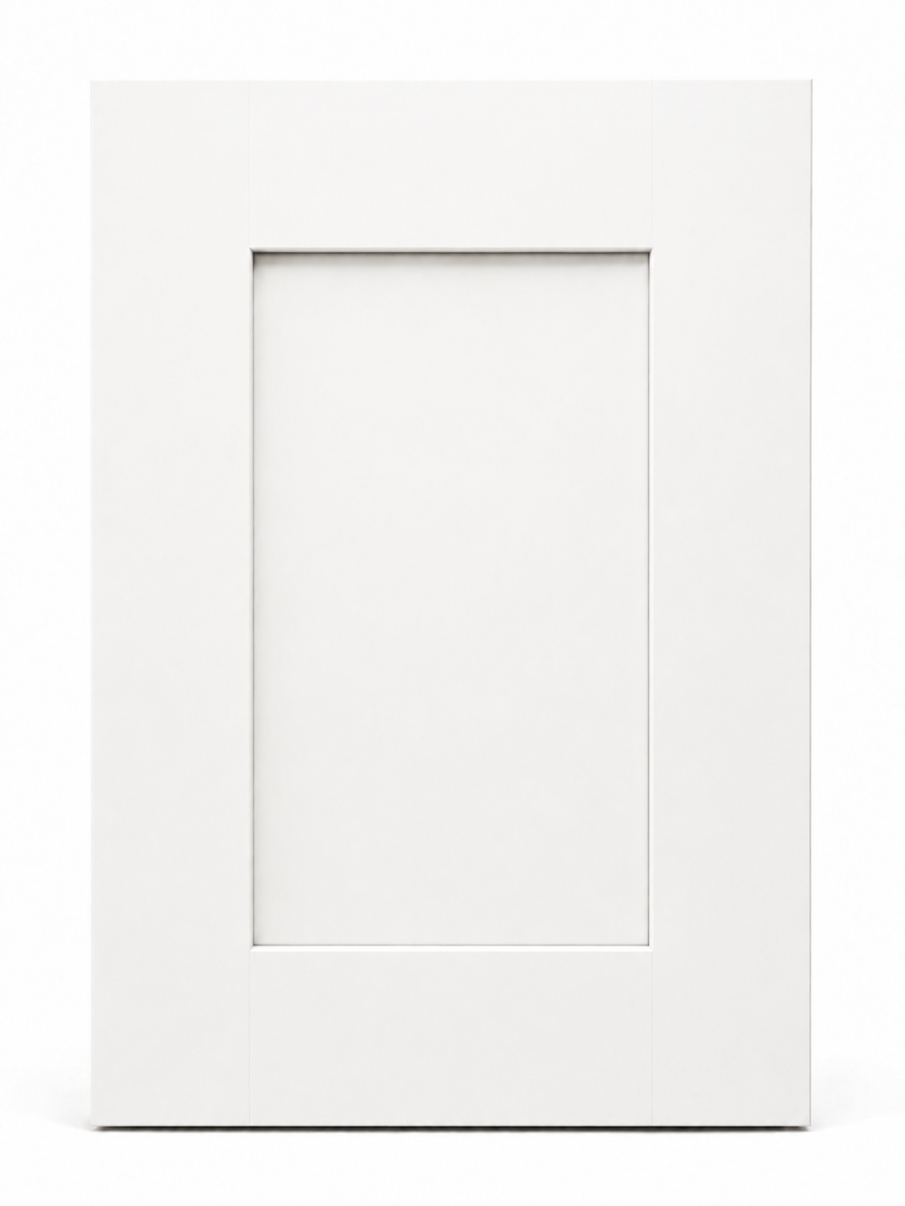 Shaker White cabinet door corner profile close-up