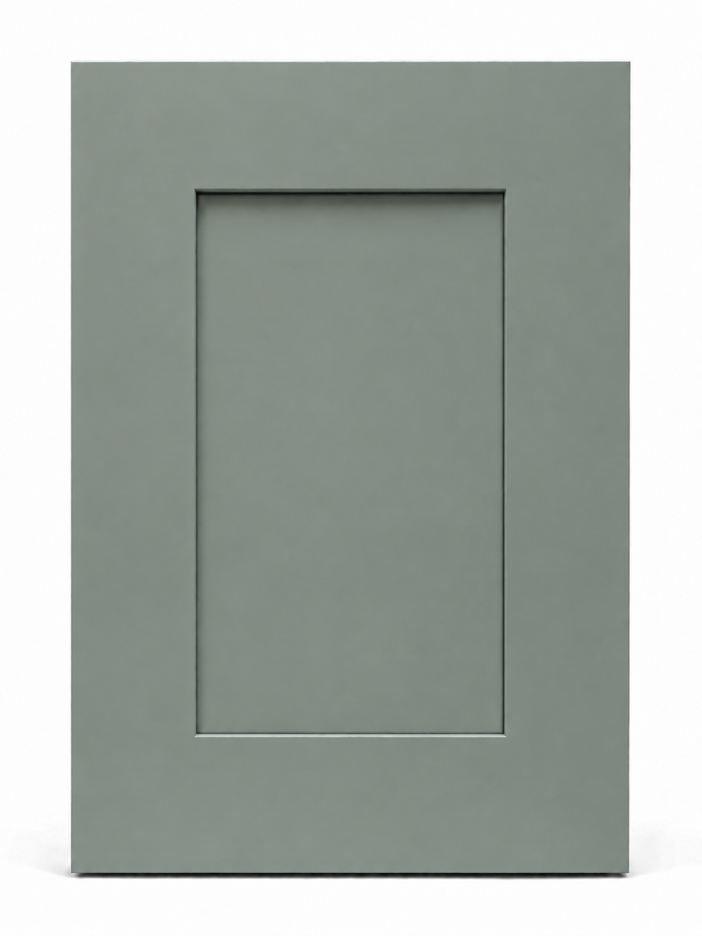 Shaker Green cabinet door corner profile close-up