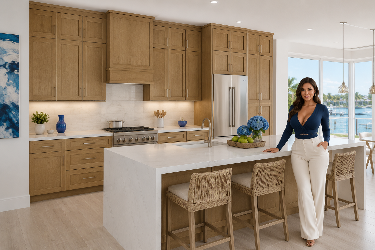 Luxury Catalina Sandstone kitchen cabinetry with professional model