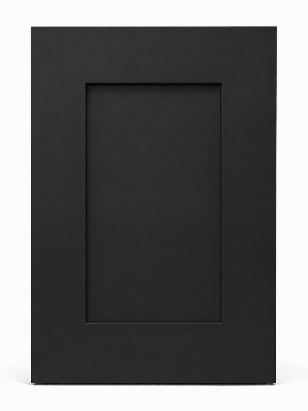 Shaker Black cabinet door corner profile close-up