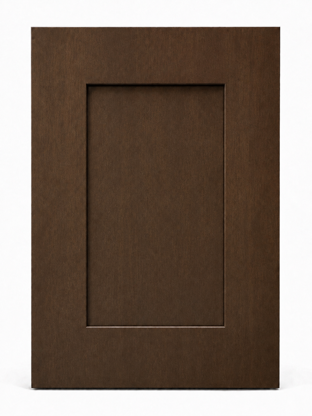 Shaker Brown cabinet door corner profile close-up