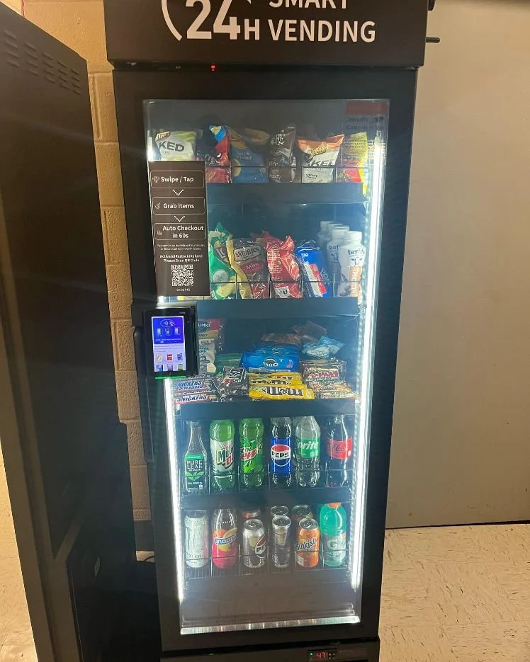 BobbySnaqs smart cooler installed in Smyrna with snacks and cold drinks