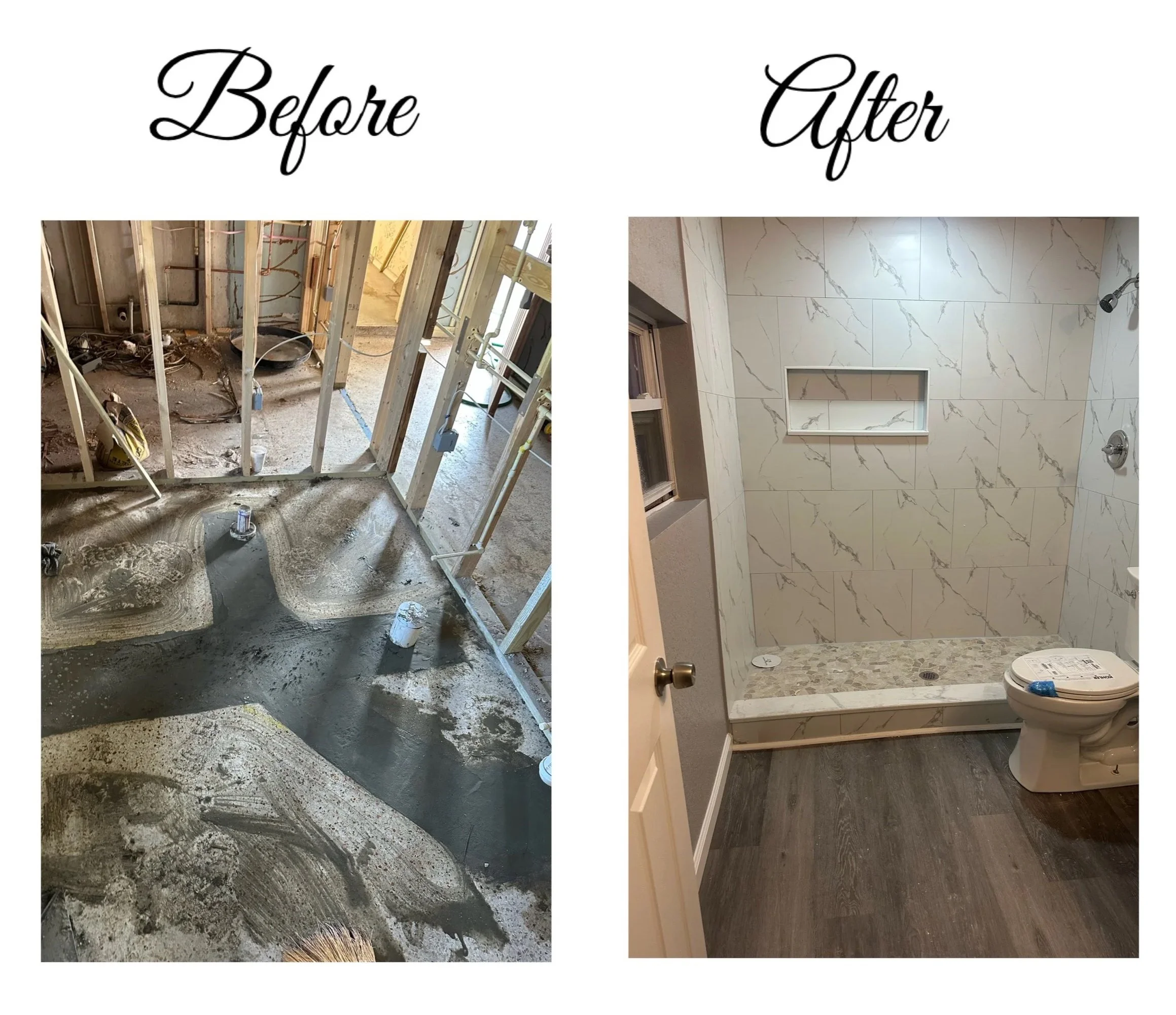 Bathroom before plumbing renovation