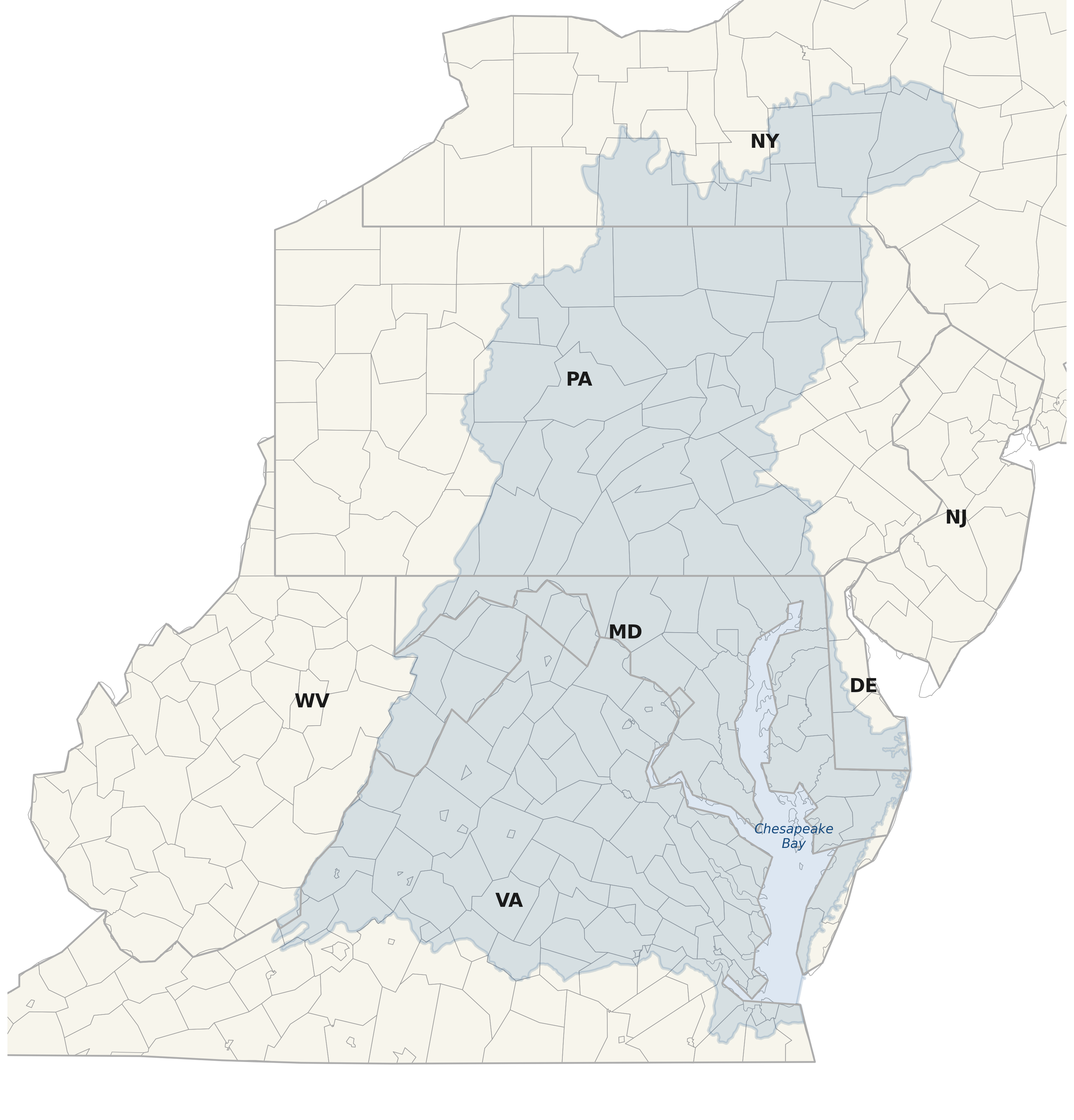 Chesapeake Bay Watershed map