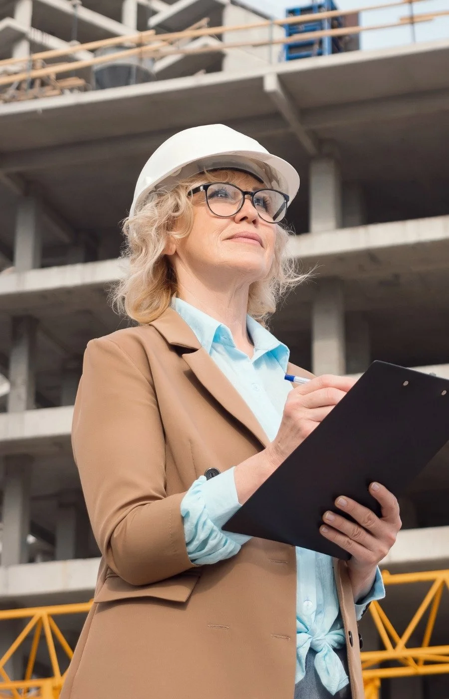 Architect reviewing built environment plans