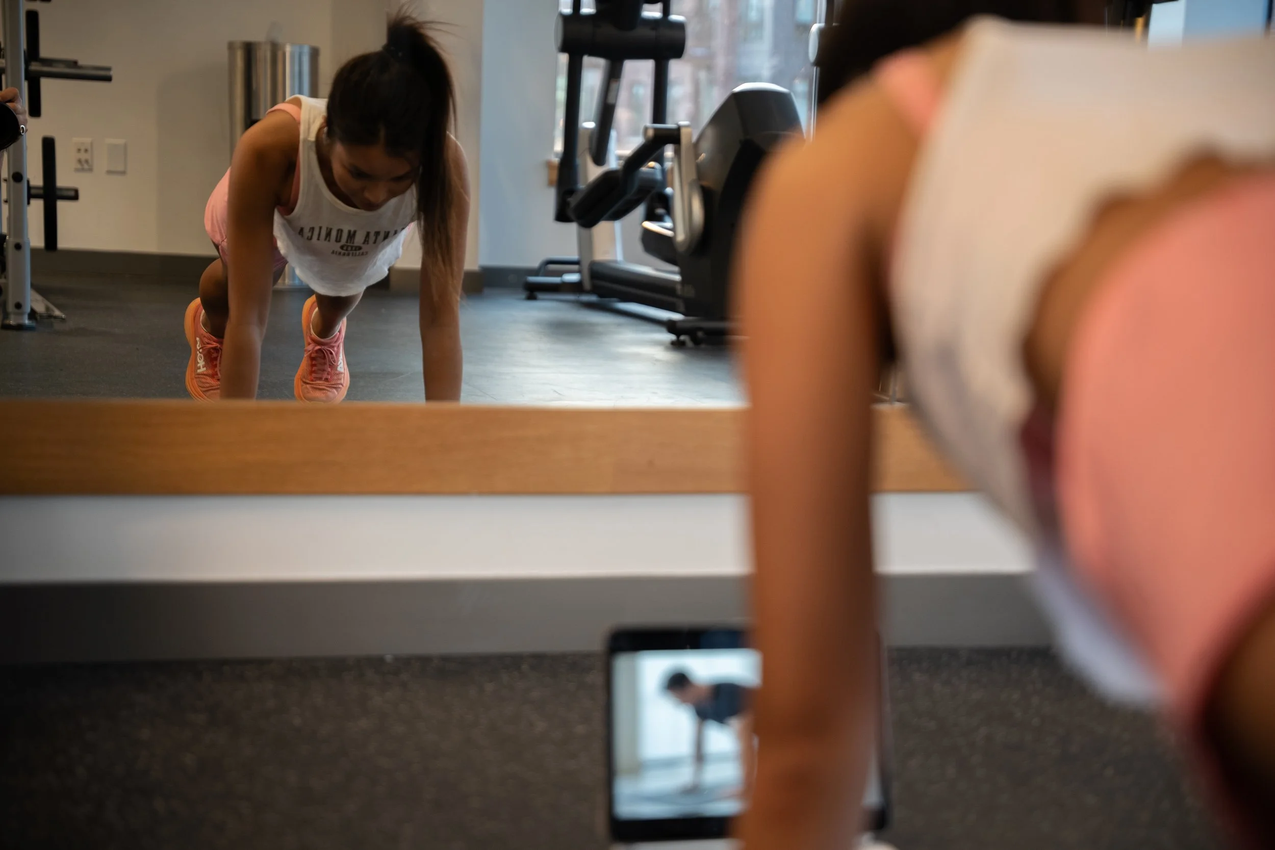 Virtual personal training session via Zoom