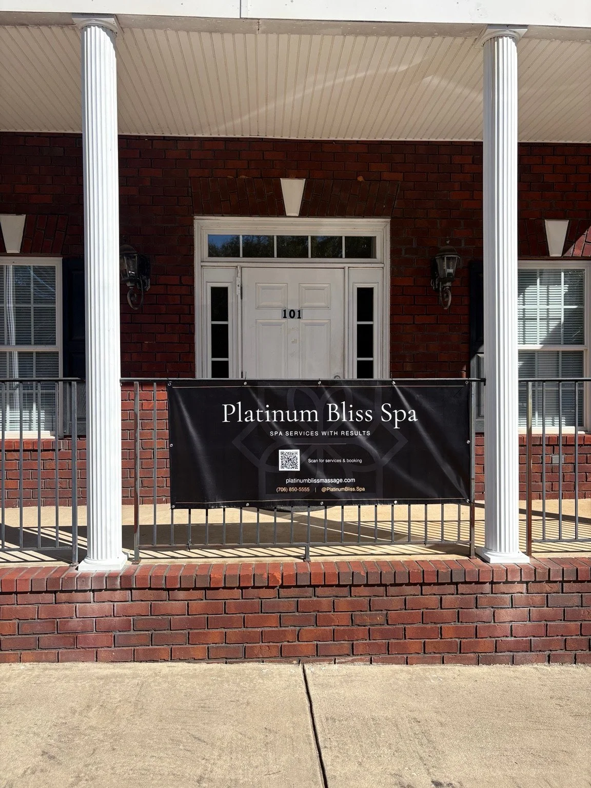 Platinum Bliss Spa entrance at Suite 101 in Watkinsville