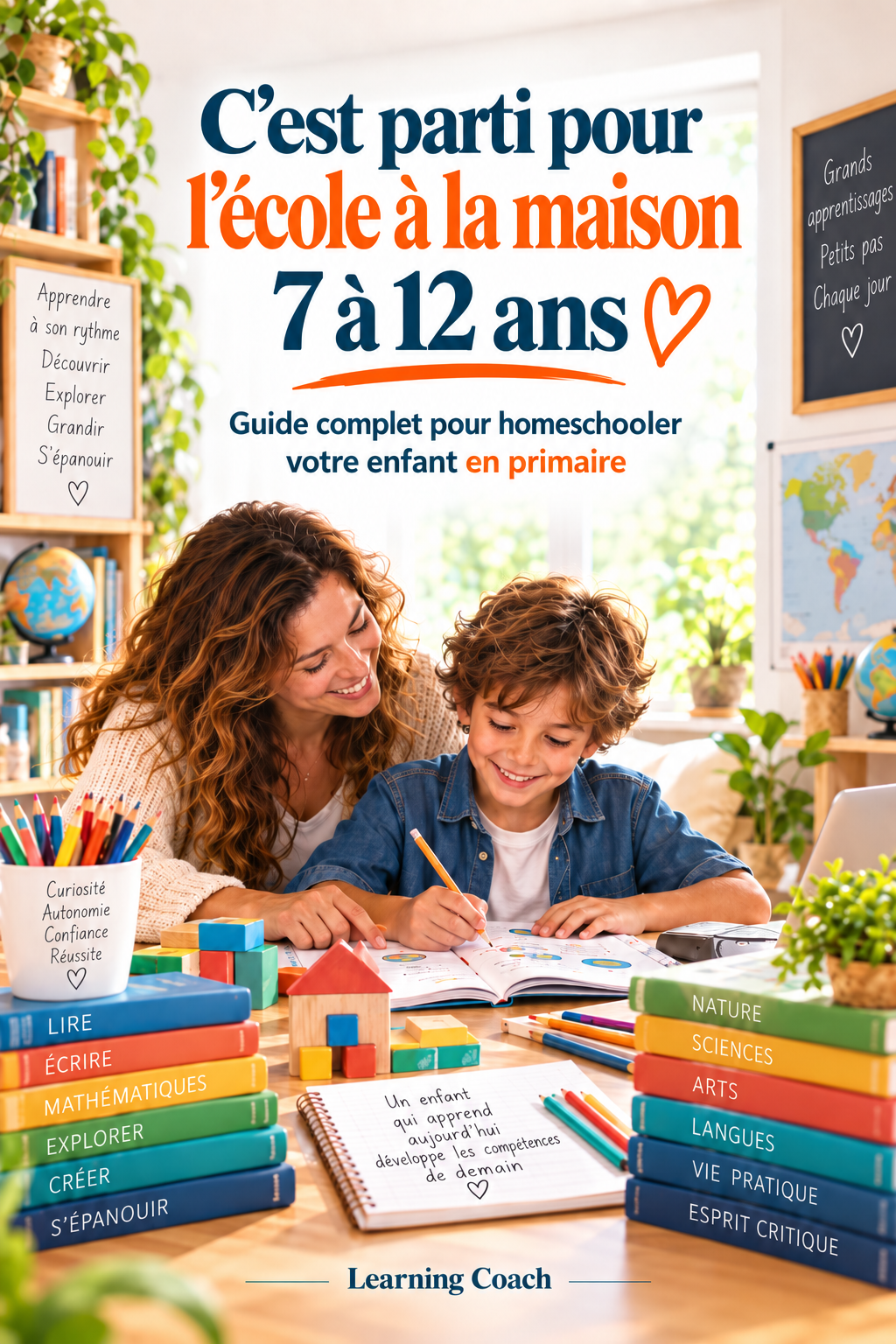 Couverture du livre : C’est parti pour l’école à la maison — 7 à 12 ans