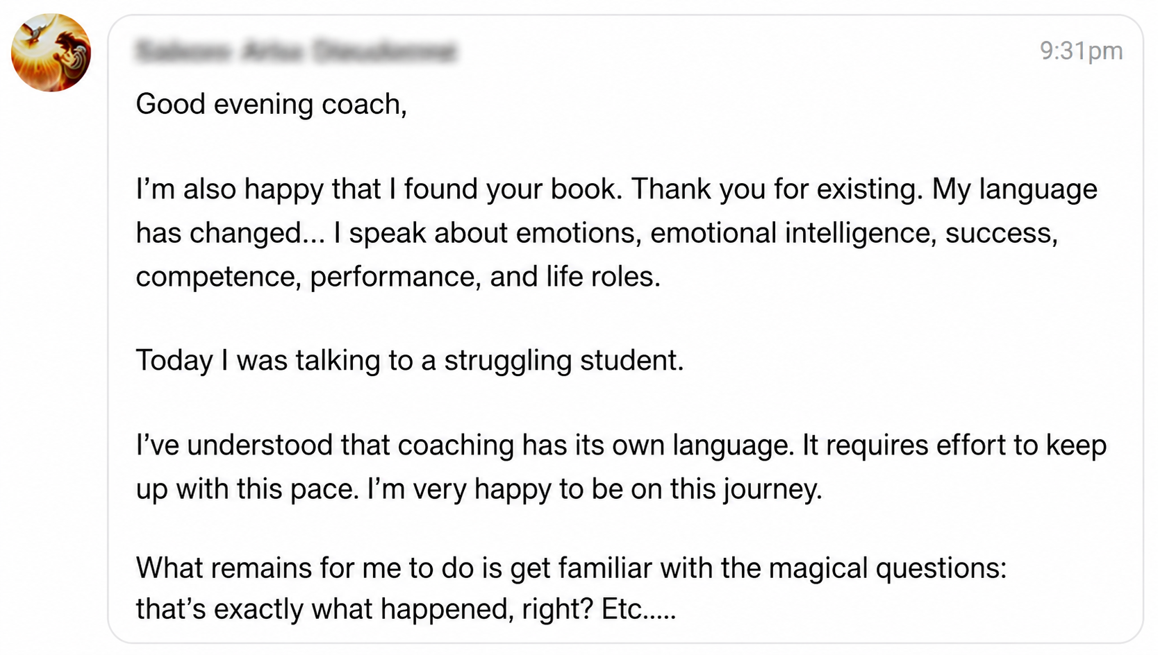 Learning Coach learner testimonial