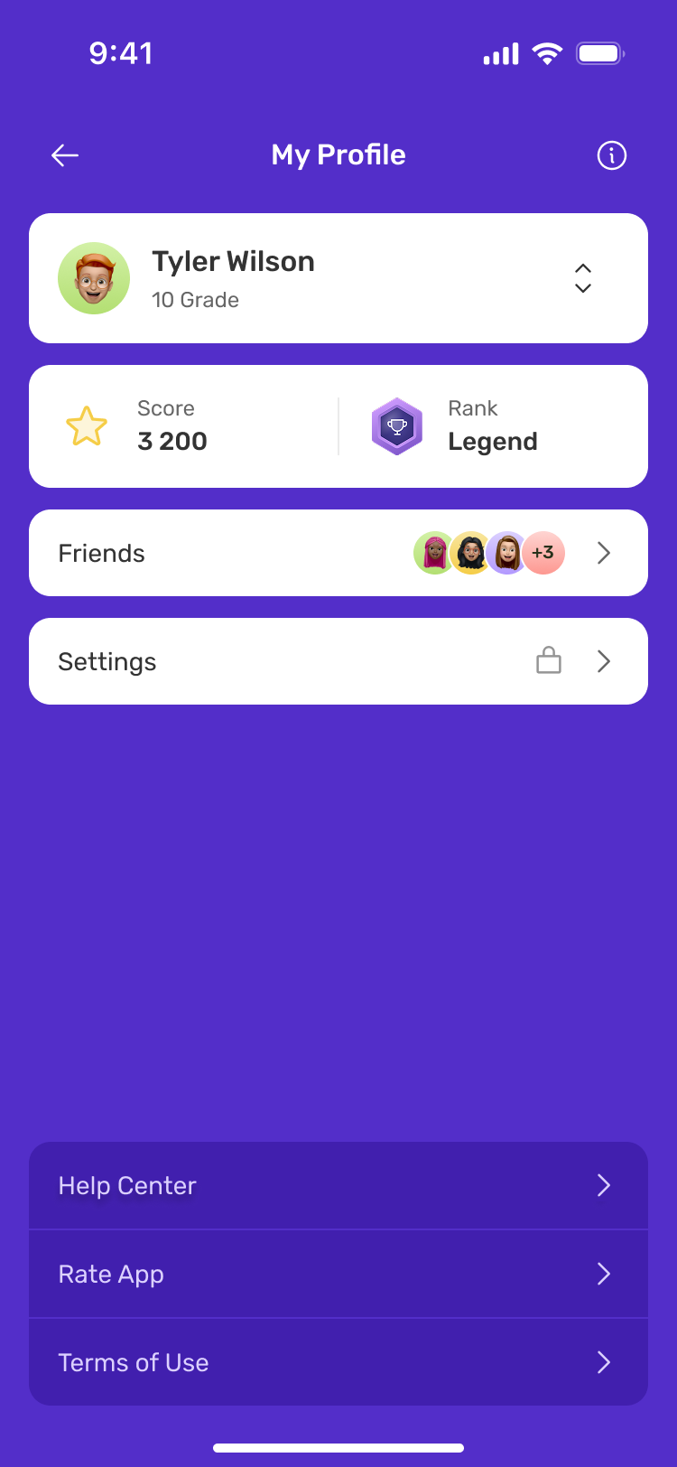 Profile and account settings