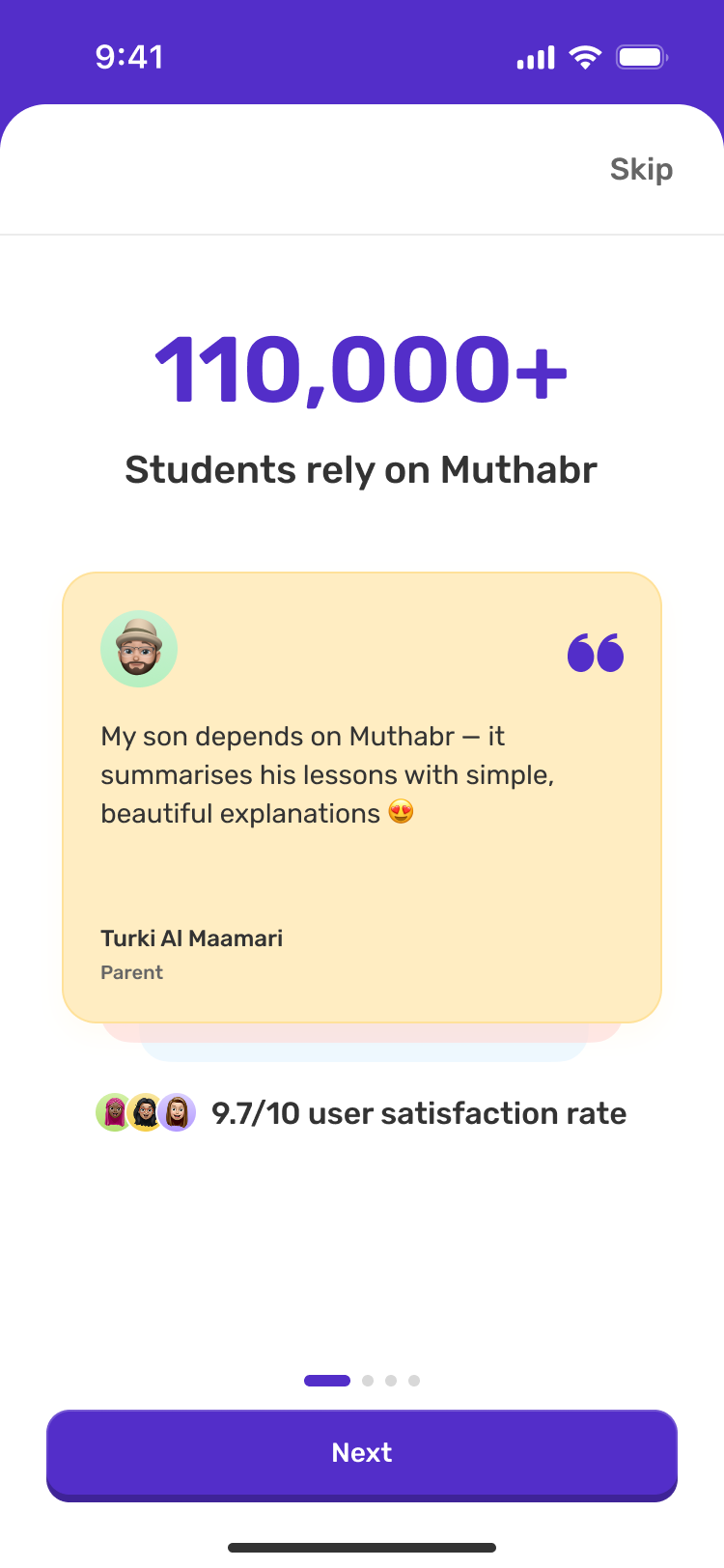 Introductory social proof, example content