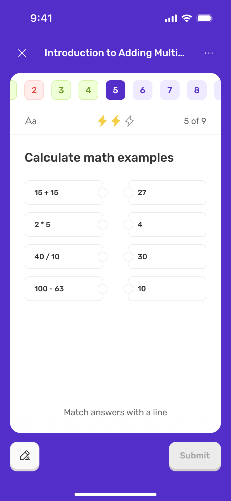 Matching exercise