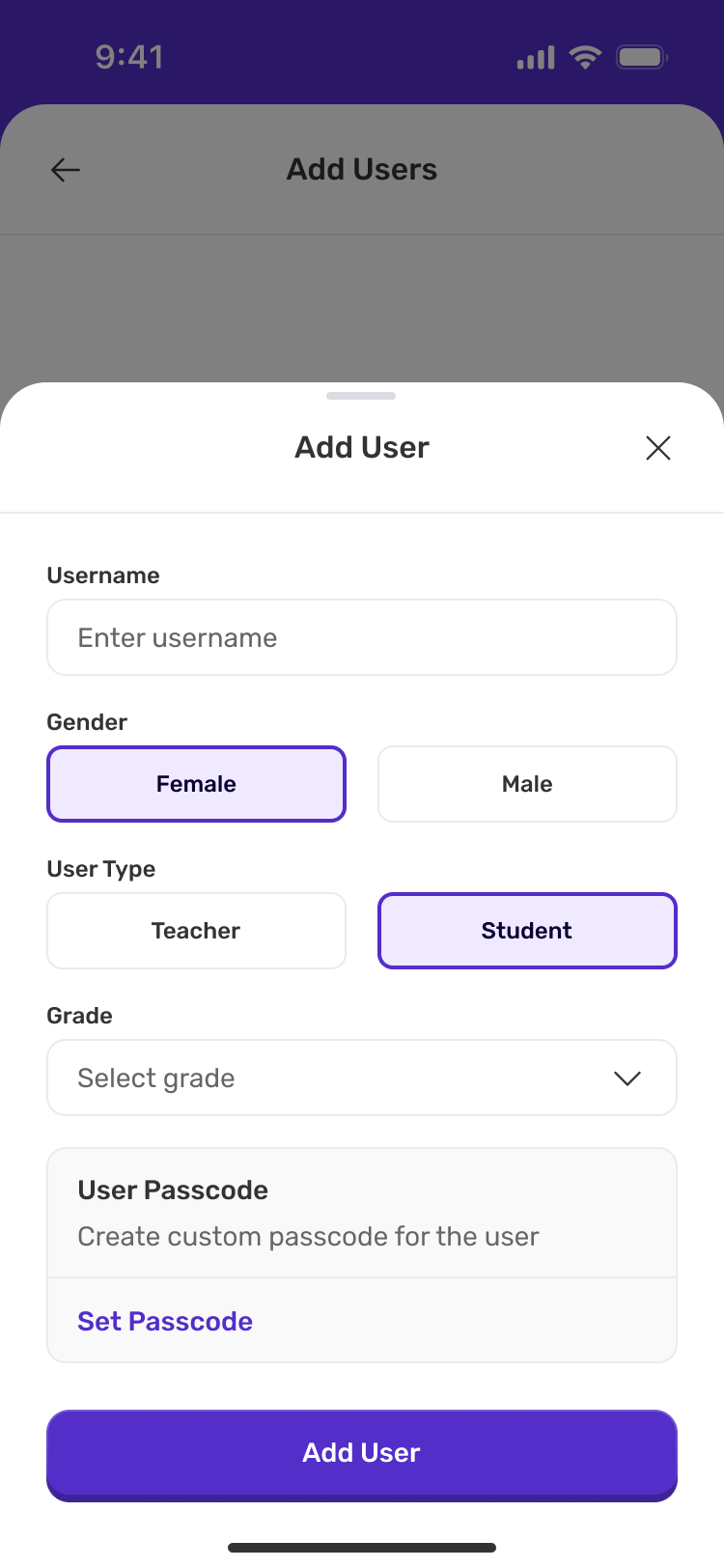 Add student or teacher