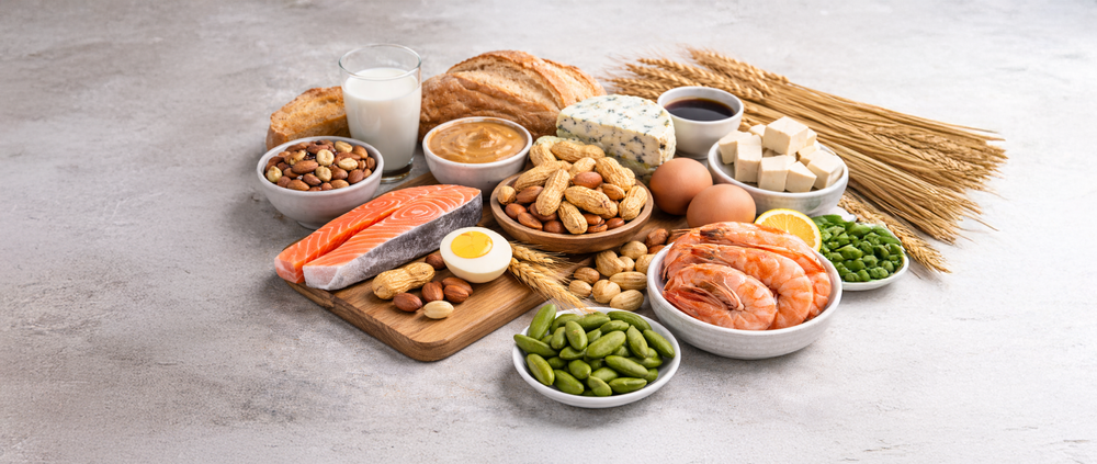 Shellfish, fish, peanuts, tree nuts, and other foods associated with adult food allergy