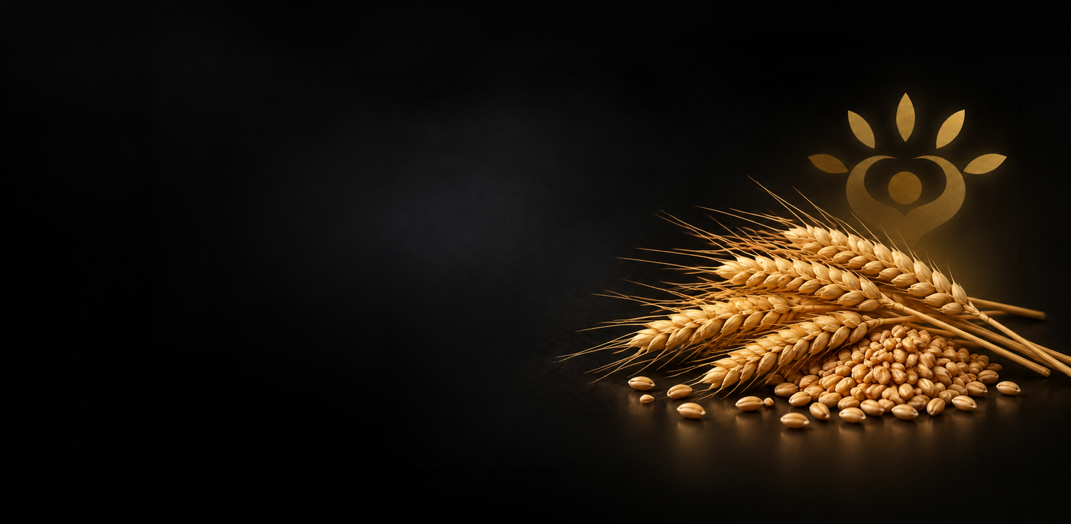 Wheat stalks on a dark background for the NY Food Allergy & Wellness wheat allergy page