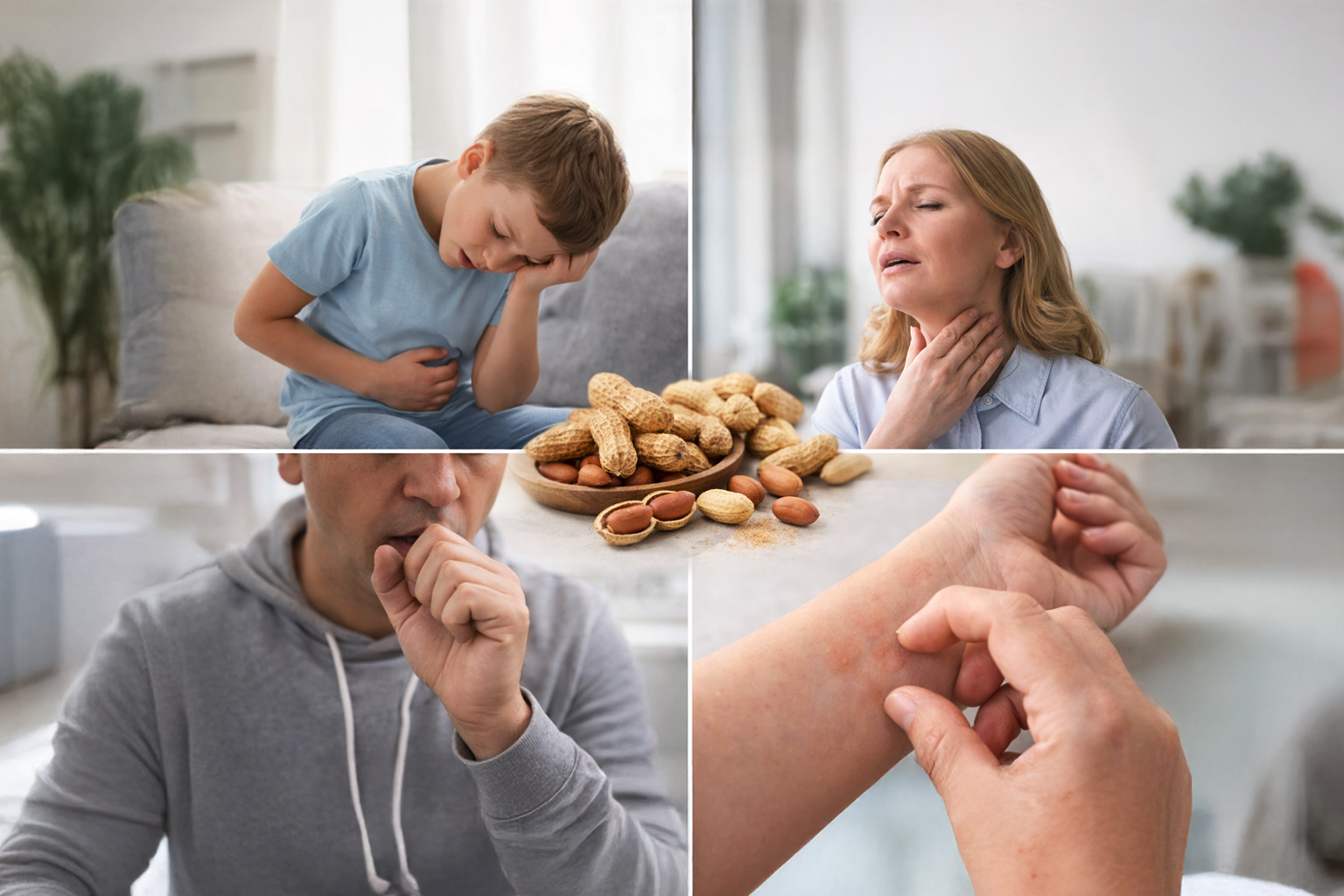 Symptoms of peanut allergy