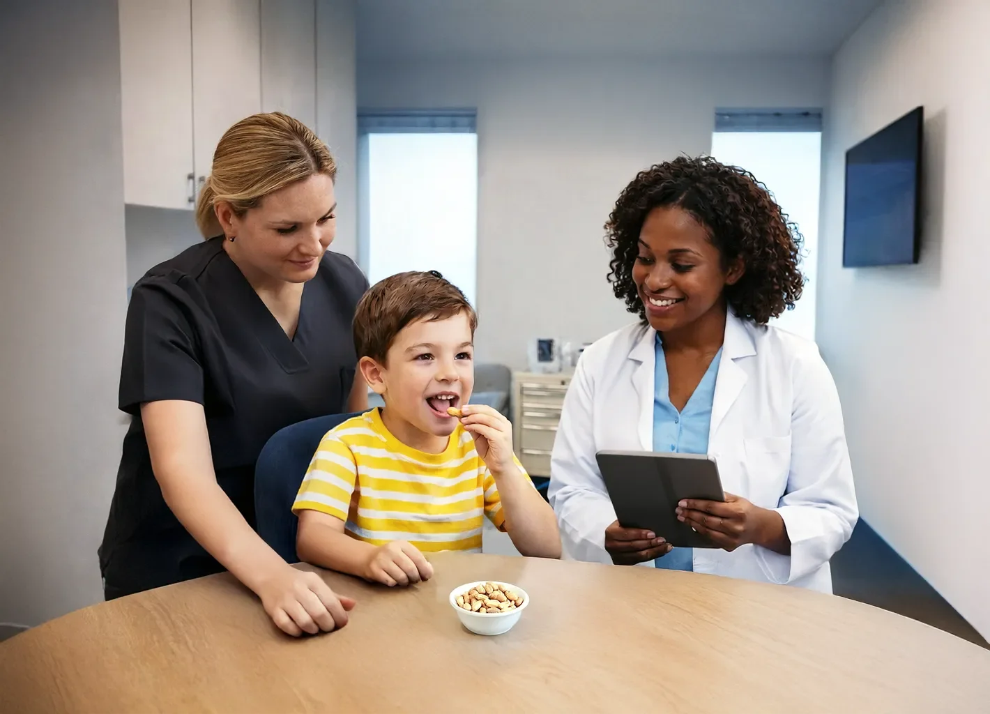 Patient completing a supervised oral food challenge at NYFA