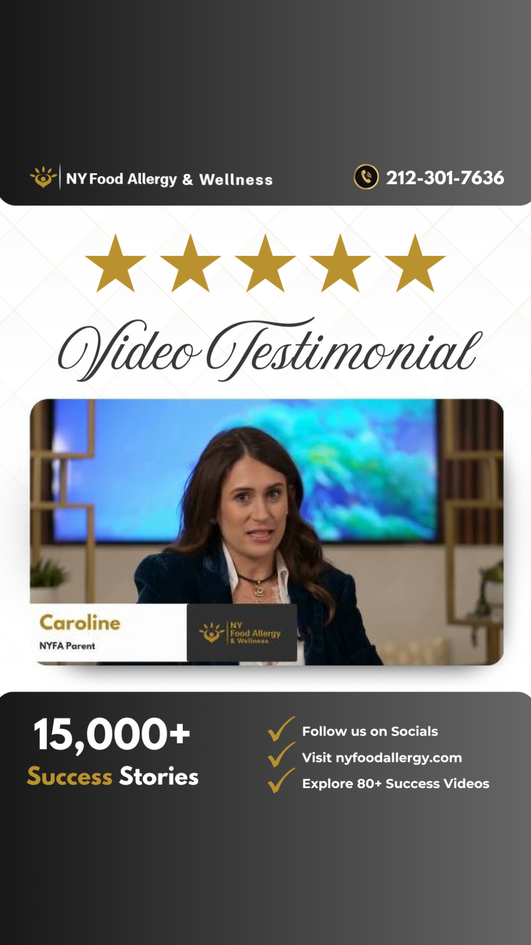 Video cover for Caroline's NYFA patient experience