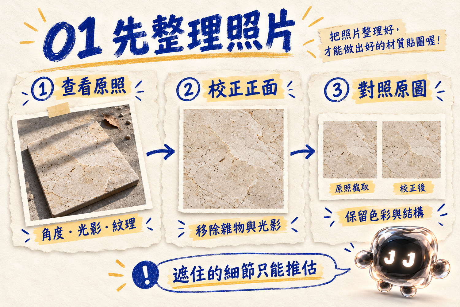 照片整理教學：查看原照、校正正面與對照原圖