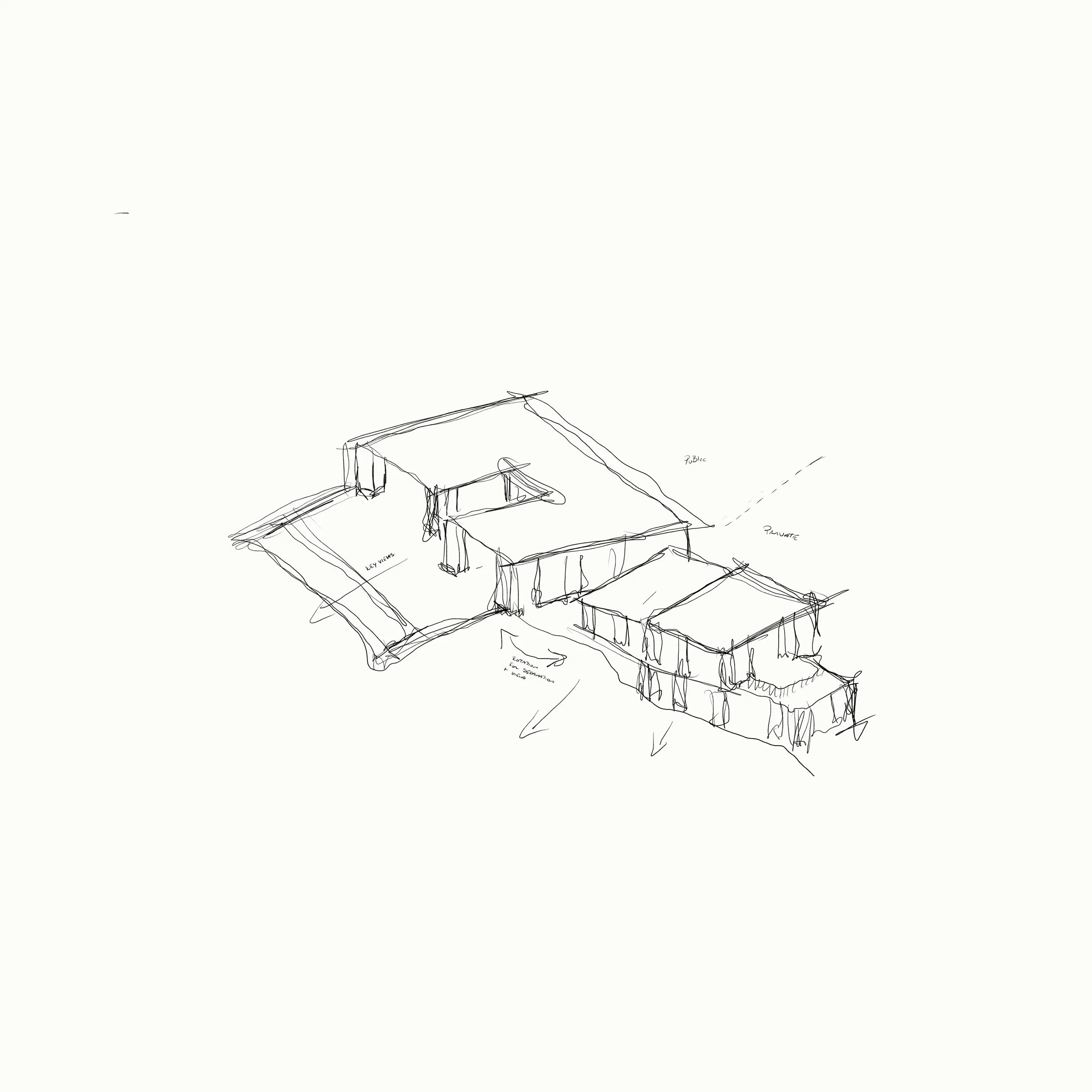 Selong Bay villa, axonometric — Lombok, Indonesia