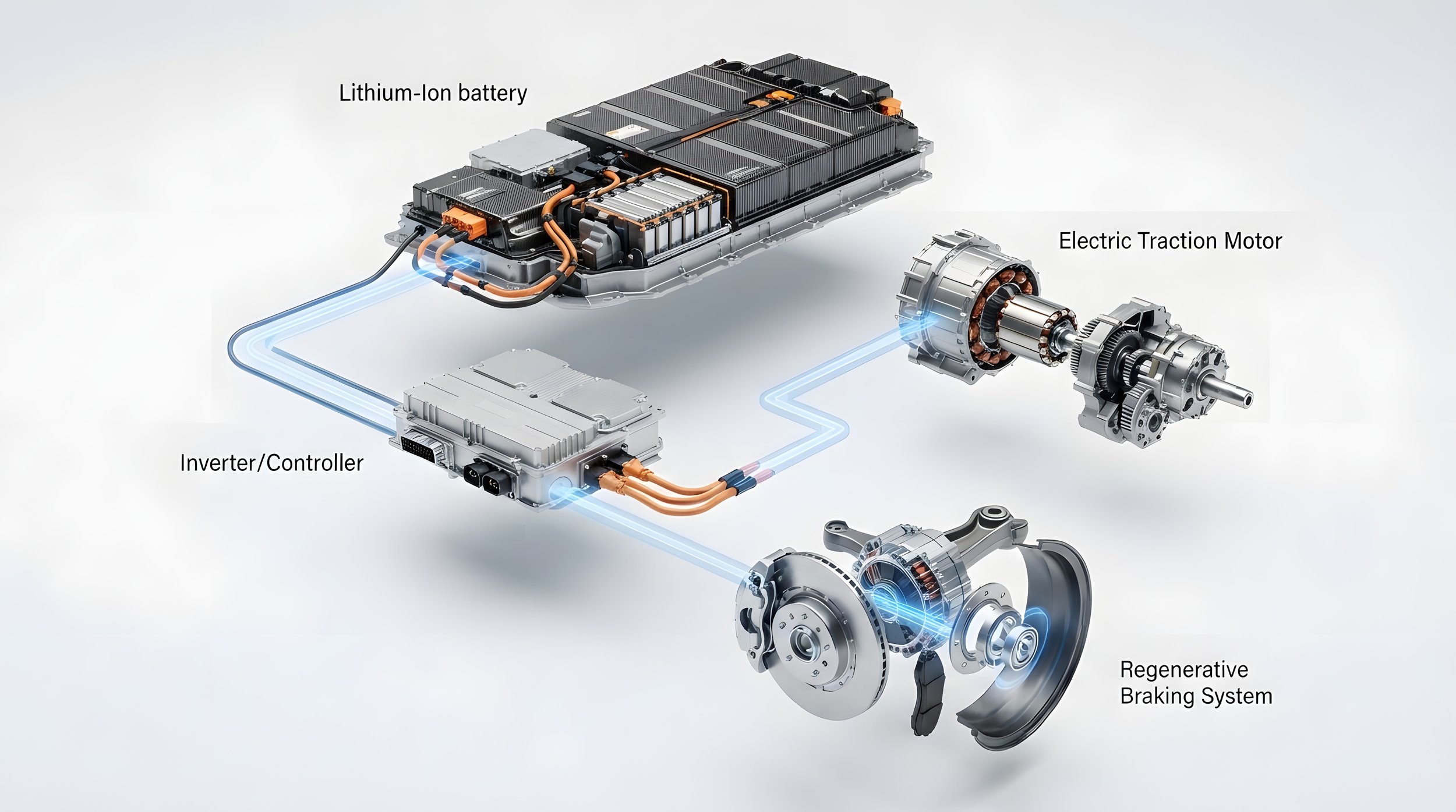 Electric vehicle demonstrating regenerative braking
