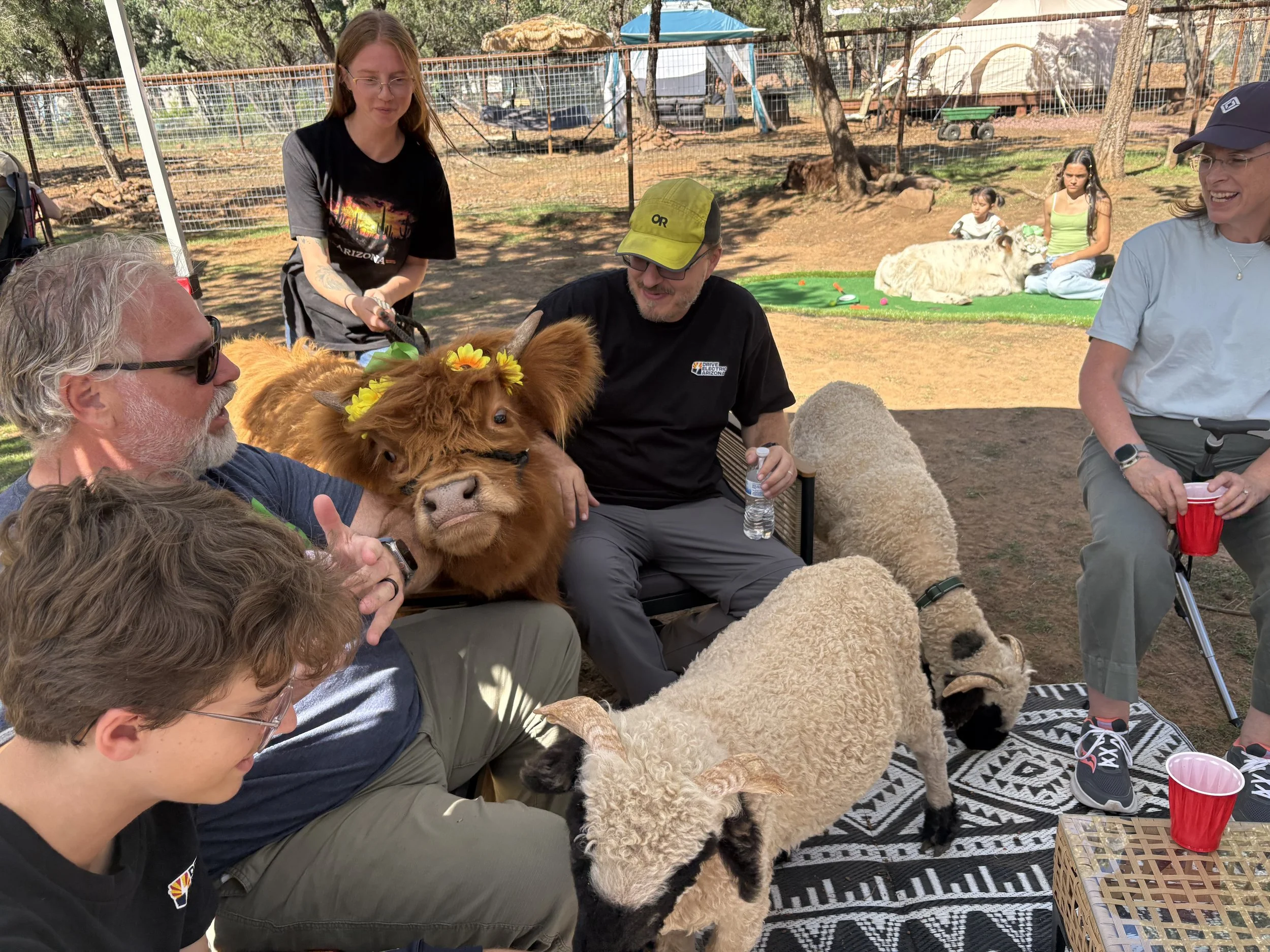 EV Rally participants visiting Cowabunga Camp