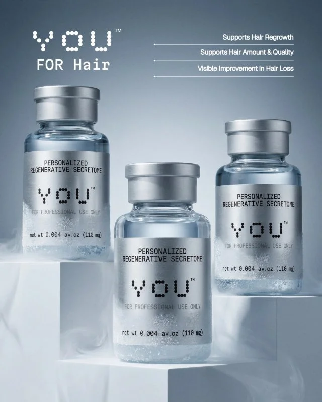 ACORN YOU personalized secretome vials for professional hair care.