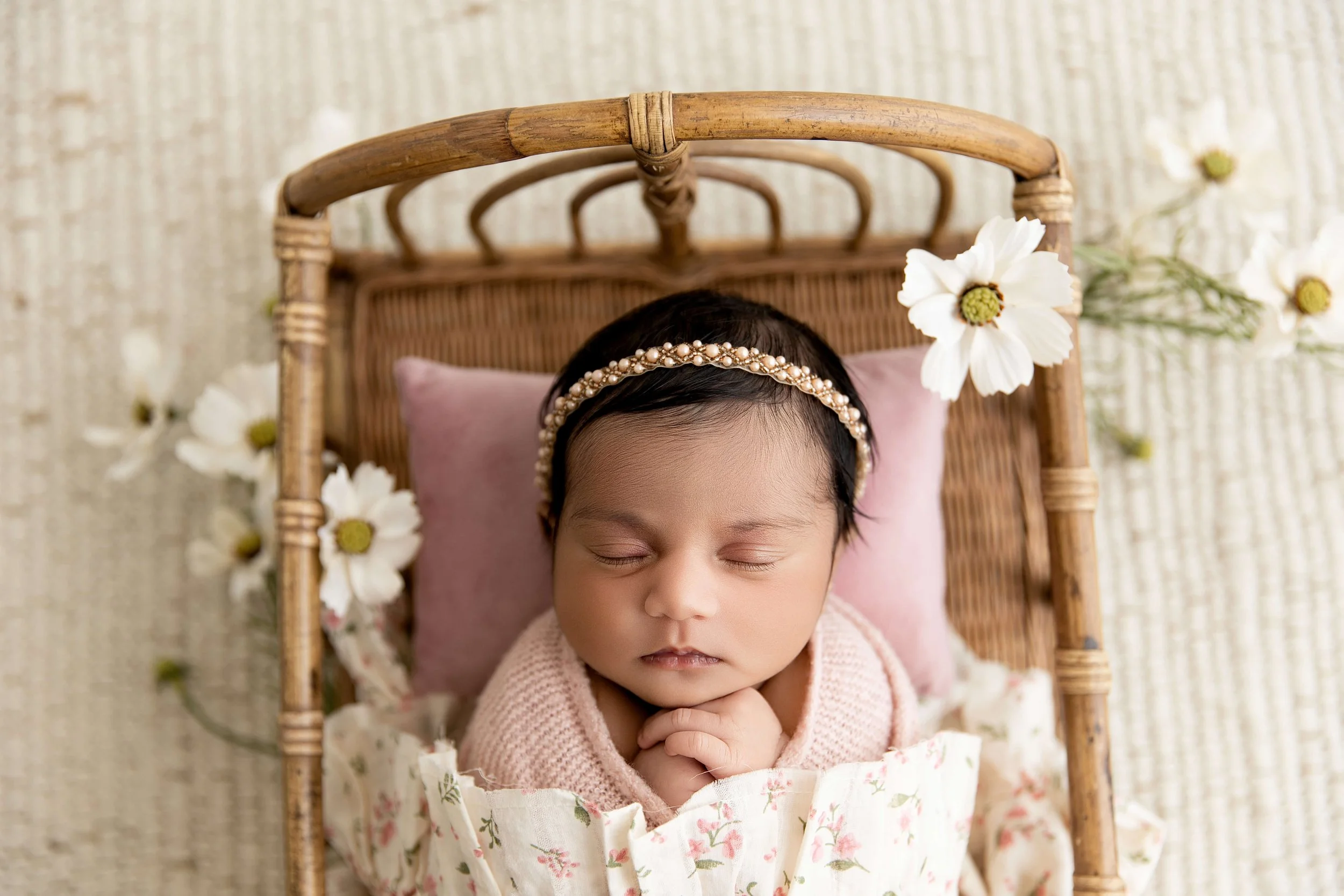 Newborn photography session at Lama's Littles studio in Allen, Texas