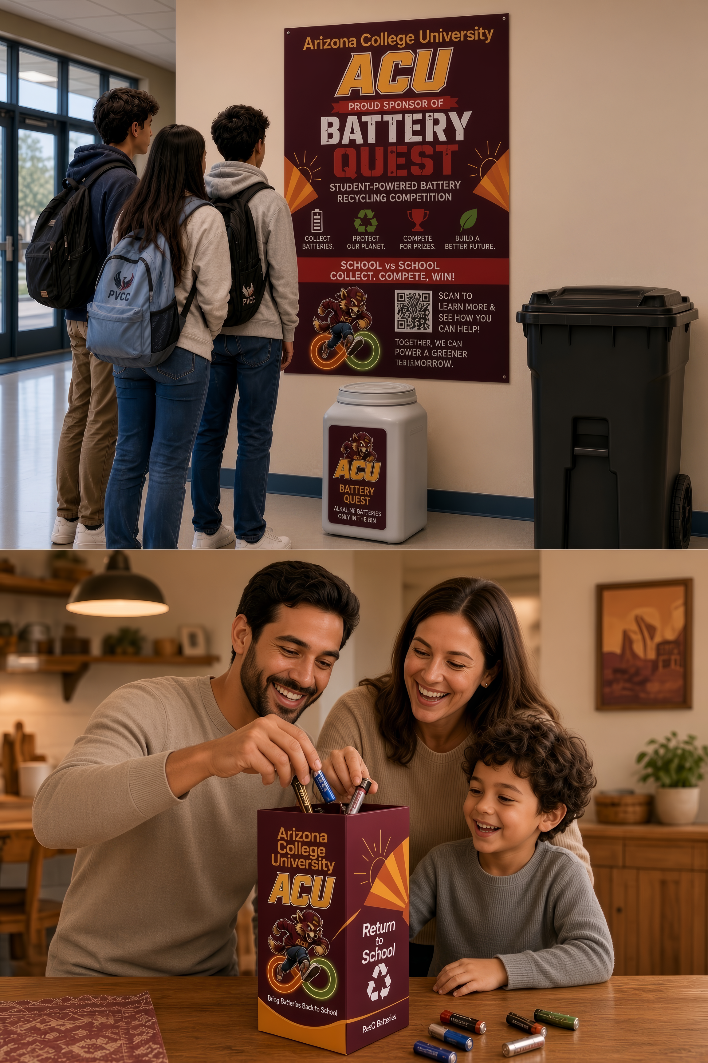 Battery Quest school and home sponsor visibility recycling program