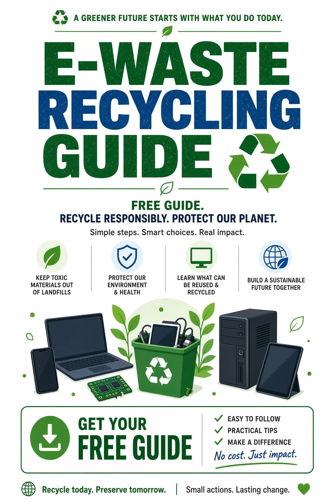 Free e-waste recycling guide cover