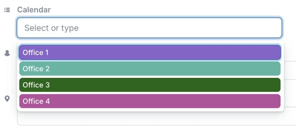 Selecting an office calendar