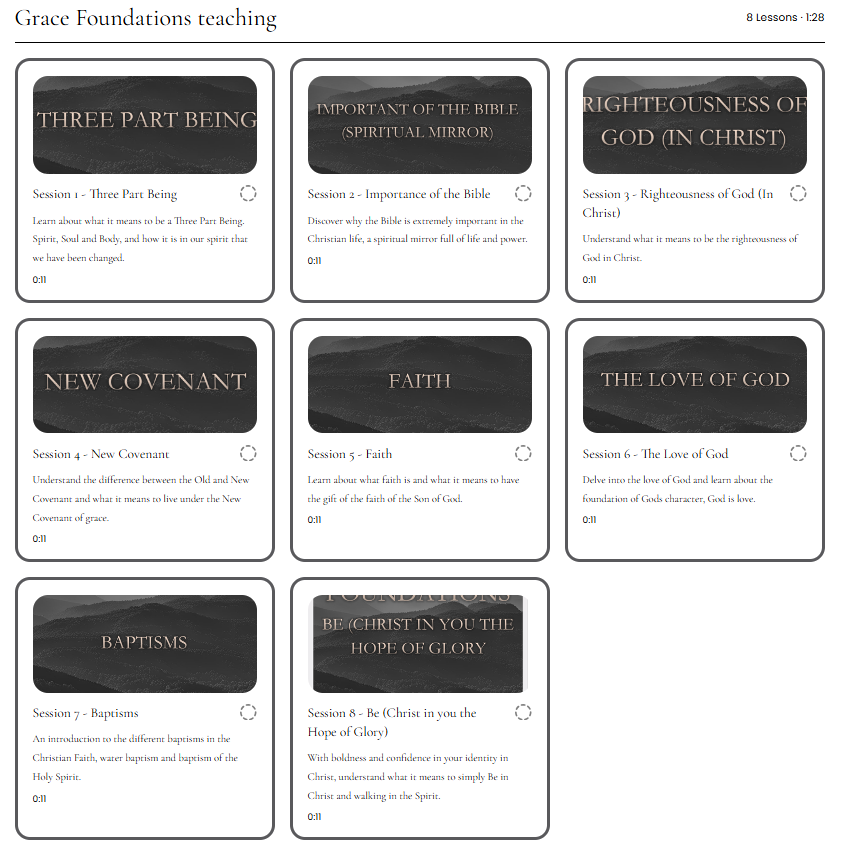 Preview screenshot: Grace Foundations