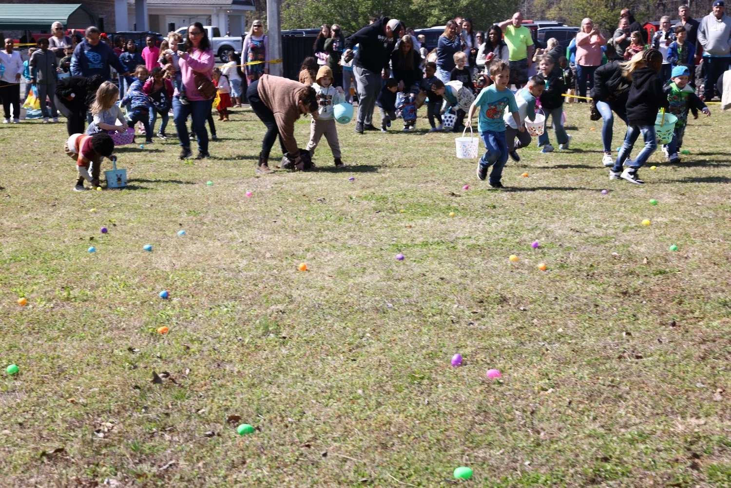 The Easter egg hunt crowd