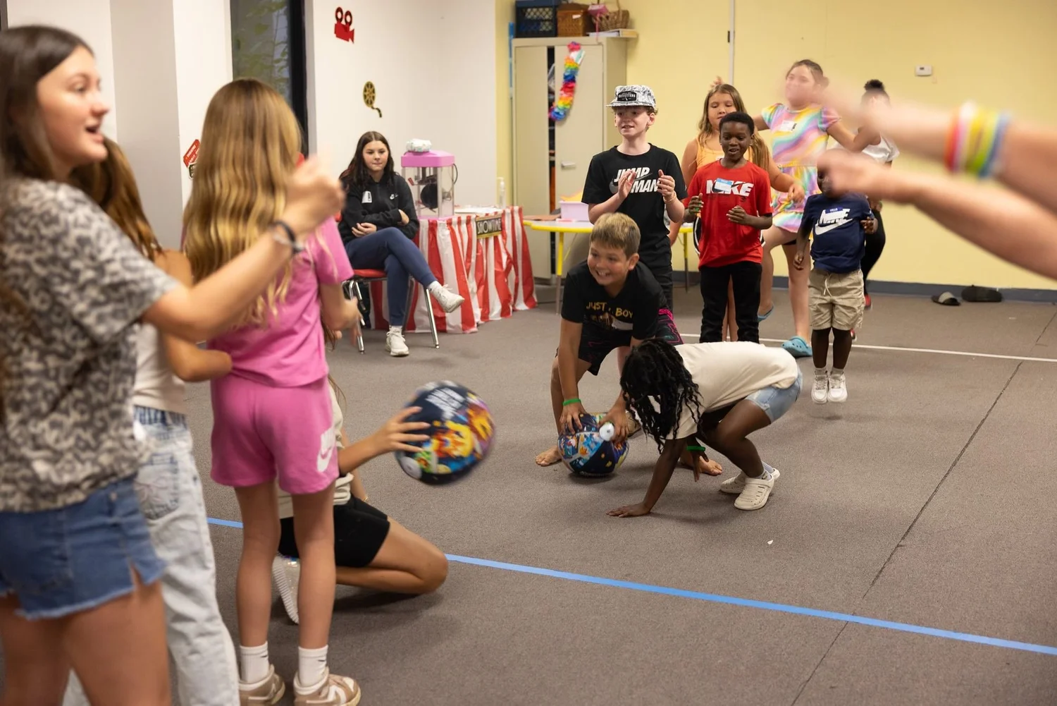 Kids playing a ball game