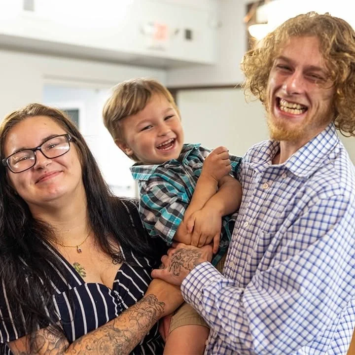 A family laughing together