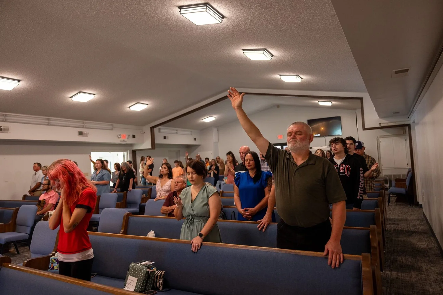 Congregation worshiping